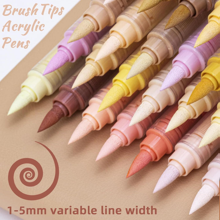 Skin-Tone Acrylic Paint Markers, Soft Brush Tip, 24 Colours - Just Closeouts Canada Inc.