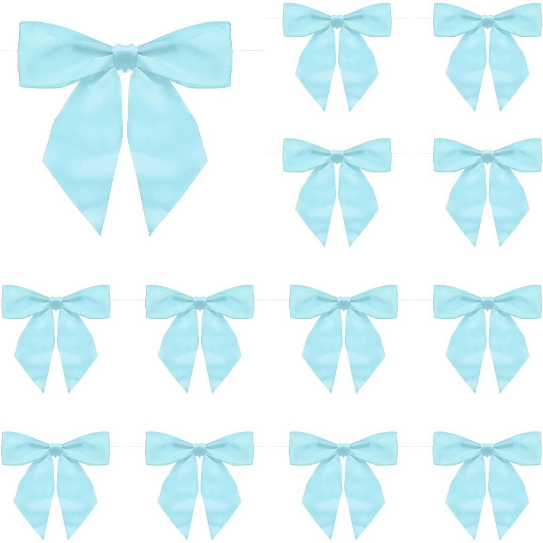 Sky Blue Pre-Tied Satin Gift Bows, 4.5 in, 50-Pack - Just Closeouts Canada Inc.