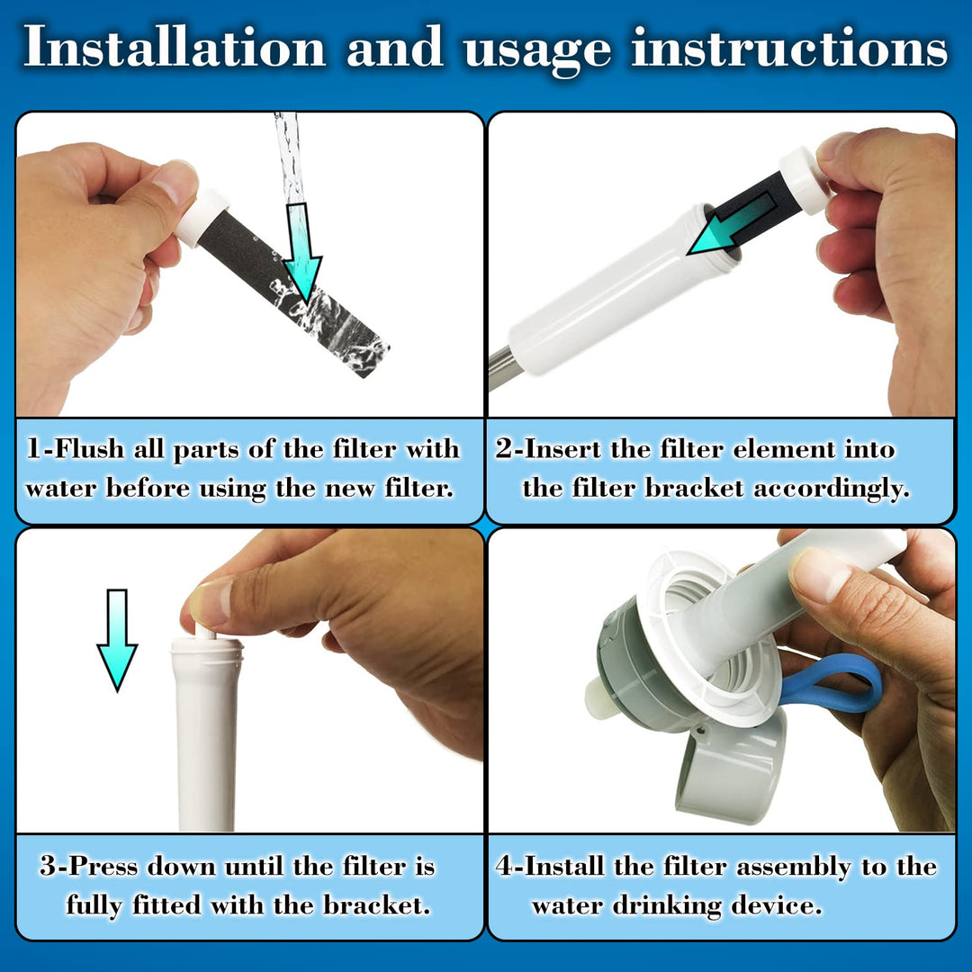 Slirceods Water Bottle Filter, BPA Free for Brita Water Bottle Filter & Mouthpiece Replacement (10pack Filter+2pack Mouthpiece) (2+10) - Just Closeouts Canada Inc.