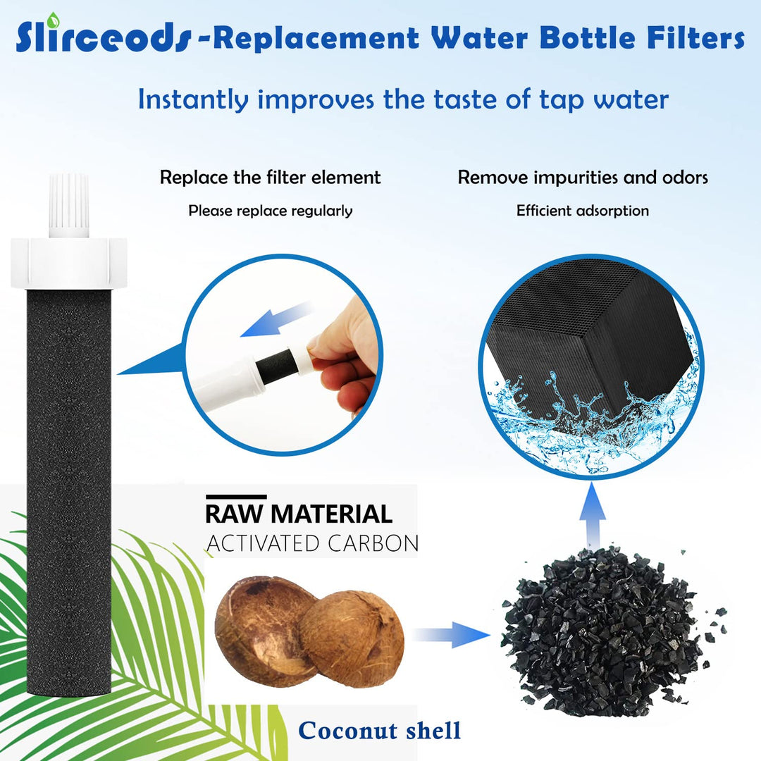 Slirceods Water Bottle Filter, BPA Free for Brita Water Bottle Filter & Mouthpiece Replacement (10pack Filter+2pack Mouthpiece) (2+10) - Just Closeouts Canada Inc.