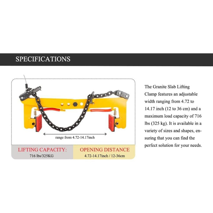 Sliyxtwio Granite Slab Lifting Clamp 716lbs, Stone Lifting Clamps, Heavy Duty Lifting Clamps, Lifting Clamps for Granite Stone Marble Slate Rock Brick, Marble Lifting Clamps. - Just Closeouts Canada Inc.