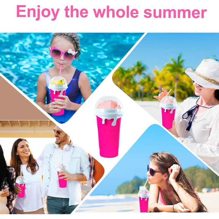 Slushie Maker Cup, 500ml Slushy Cup Silicone Slushy Maker Cup Quick Frozen Smoothies Squeeze Cooling Cup for Milk Shake, Fruit Juice, Cola - Just Closeouts Canada Inc.