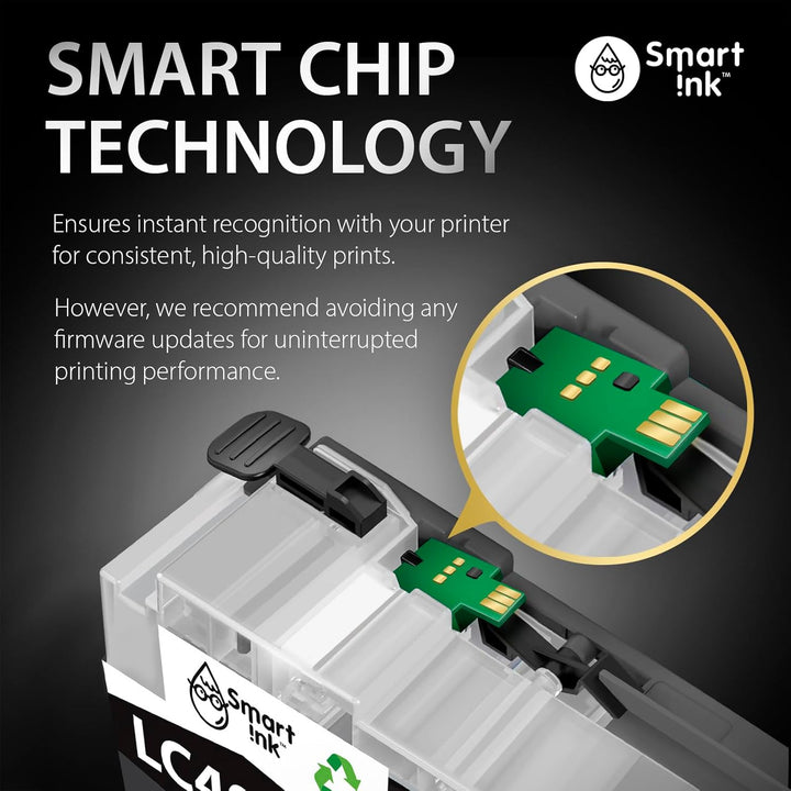 Smart Ink Compatible Ink Cartridge Replacement for Brother LC406 XL LC406XL LC 406 4 Combo Pack to use with MFC - J4335DW MFC - J5855DW MFC - J6555DW MFC - J4535DW MFC - J6955DW (Black, Cyan, Magenta, Yellow) - Just Closeouts Canada Inc.