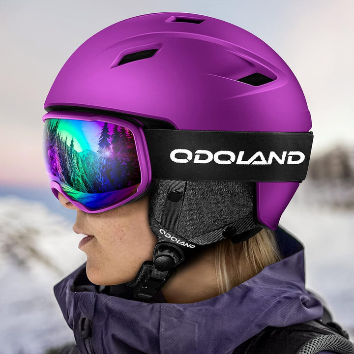Snow Ski Helmet and Goggles Set, Sports Helmet and Protective Glasses - Windproof Protective Gear for Skiing, Snowboarding, Purple Small - Just Closeouts Canada Inc.X0029GRDQD