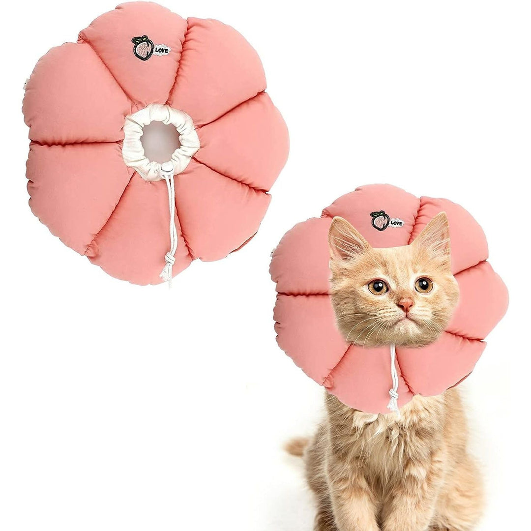 Soft Cat Recovery Collar, Comfy Head Wound Healing Protective Collar for Cat Recovery After Surgery, Adjustable Cute Neck Cone for Cats, Kitten and Puppies(Pink FlowersXL) - Just Closeouts Canada Inc.