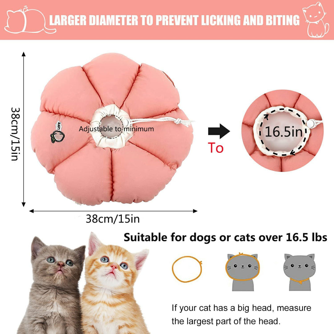 Soft Cat Recovery Collar, Comfy Head Wound Healing Protective Collar for Cat Recovery After Surgery, Adjustable Cute Neck Cone for Cats, Kitten and Puppies(Pink FlowersXL) - Just Closeouts Canada Inc.