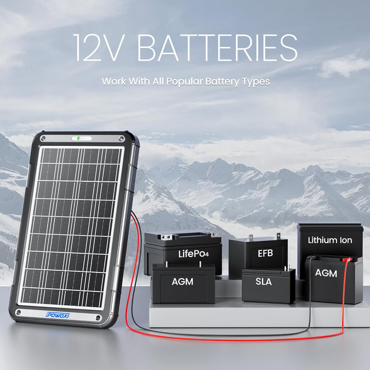 Solar Battery Trickle Charger for Car Battery, Portable and Waterproof Solar Battery Maintainer, Amorphous Silicon Solar Panel car Battery Charger (MPPT - 15W) - Just Closeouts Canada Inc.X0043OIJ7V
