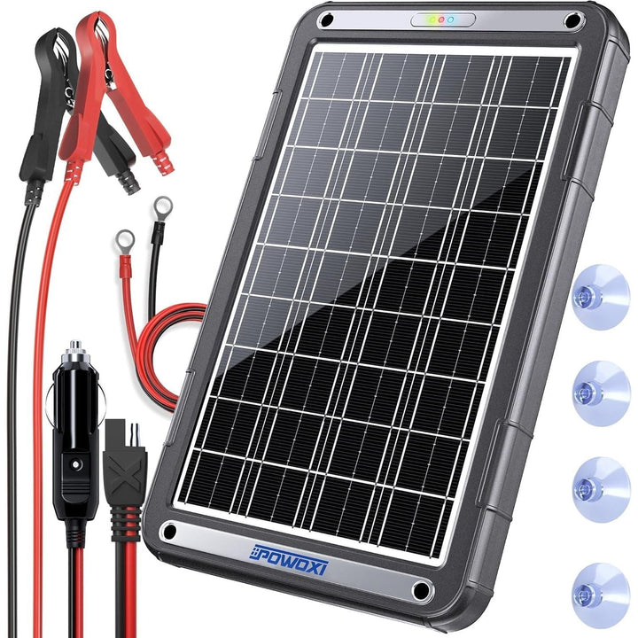 Solar Battery Trickle Charger for Car Battery, Portable and Waterproof Solar Battery Maintainer, Amorphous Silicon Solar Panel car Battery Charger (MPPT - 15W) - Just Closeouts Canada Inc.X0043OIJ7V