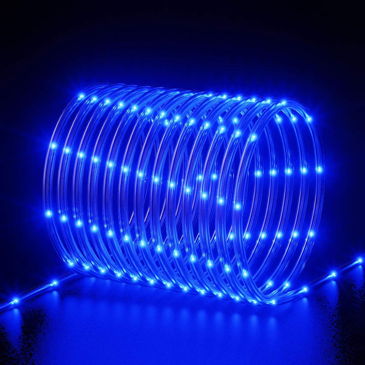 Solar Rope Lights Outdoor Waterproof LED - 40FT 100 LED Solar String Lights Tube Light Solar Outdoor Fairy Rope Christmas Lights for Yard Garden Patio Fence Balcony Camping Tree Decoration Blue - Just Closeouts Canada Inc.