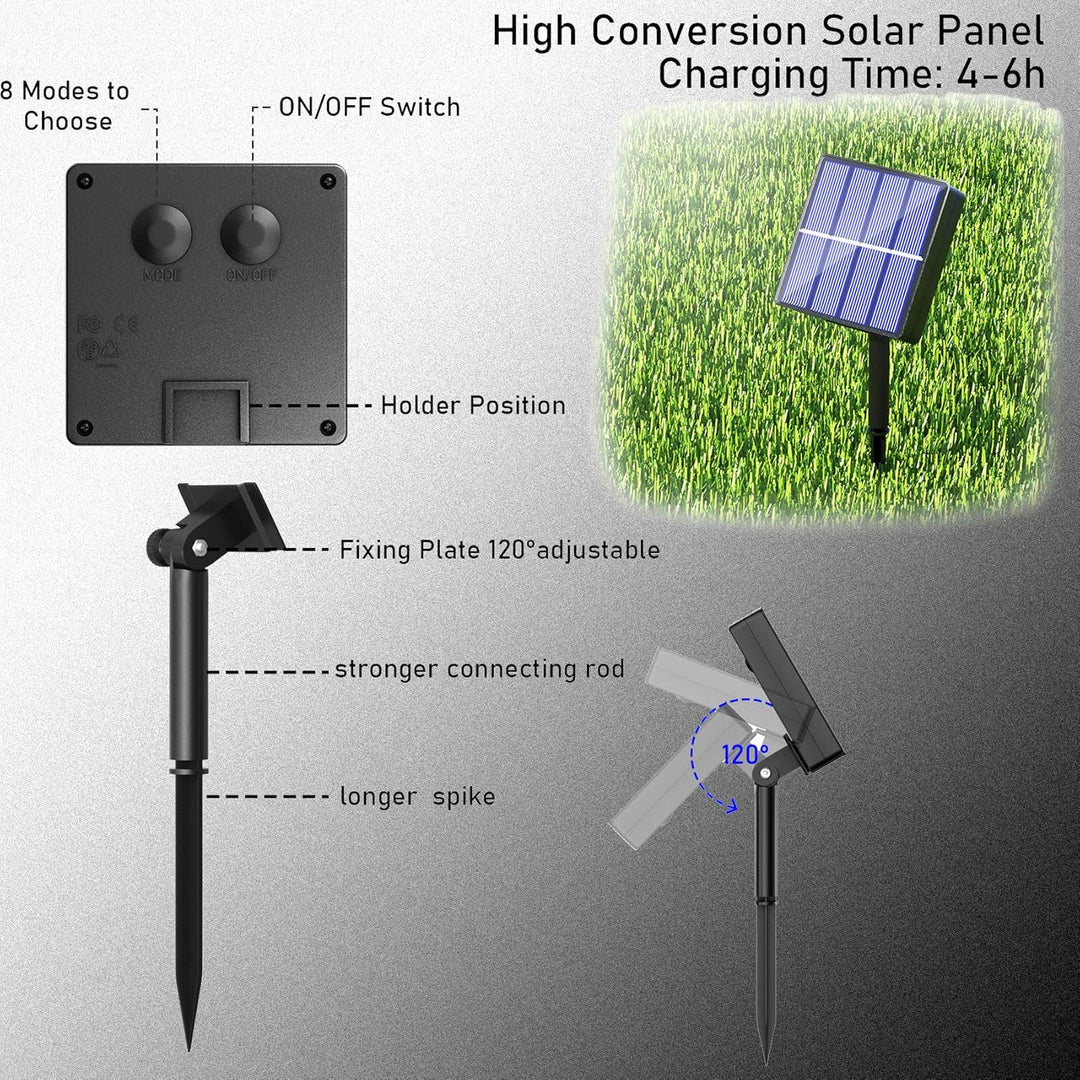 Solar Rope Lights Outdoor Waterproof LED - 40FT 100 LED Solar String Lights Tube Light Solar Outdoor Fairy Rope Christmas Lights for Yard Garden Patio Fence Balcony Camping Tree Decoration Blue - Just Closeouts Canada Inc.