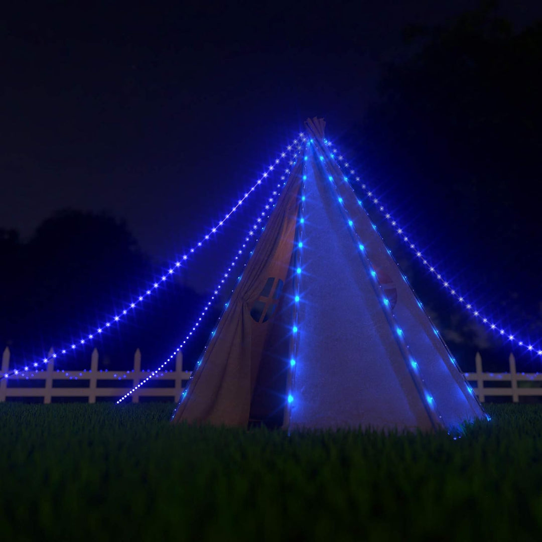 Solar Rope Lights Outdoor Waterproof LED - 40FT 100 LED Solar String Lights Tube Light Solar Outdoor Fairy Rope Christmas Lights for Yard Garden Patio Fence Balcony Camping Tree Decoration Blue - Just Closeouts Canada Inc.