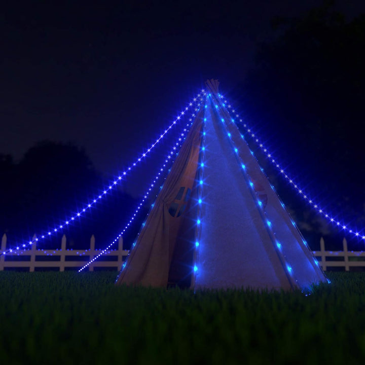 Solar Rope Lights Outdoor Waterproof LED - 40FT 100 LED Solar String Lights Tube Light Solar Outdoor Fairy Rope Christmas Lights for Yard Garden Patio Fence Balcony Camping Tree Decoration Blue - Just Closeouts Canada Inc.