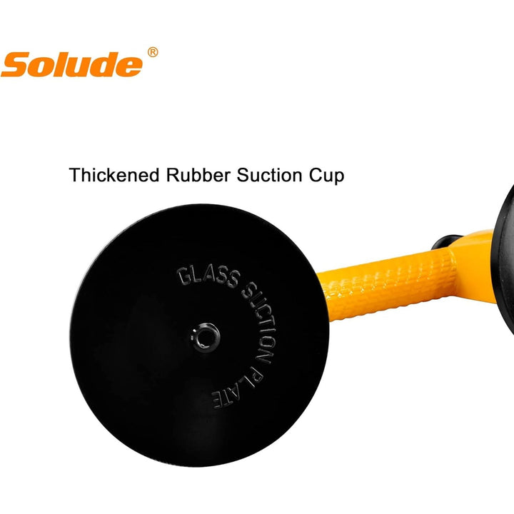 SOLUDE 2 Pack Glass Suction Cup,Aluminium Heavy Duty Vacuum Lifter for Moving Glass/Window/Tiles/Mirror/Granite,Double Gripper Sucker Plate,Yellow - Just Closeouts Canada Inc.