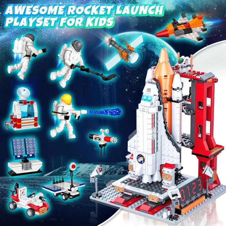 Space Exploration Shuttle Toys, 12 - in - 1 STEM Projects Rocket Building Toy Kit, 885 Pcs - Just Closeouts Canada Inc.