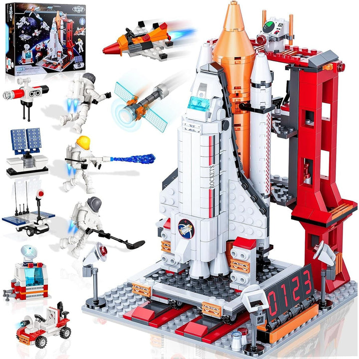 Space Exploration Shuttle Toys, 12 - in - 1 STEM Projects Rocket Building Toy Kit, 885 Pcs - Just Closeouts Canada Inc.