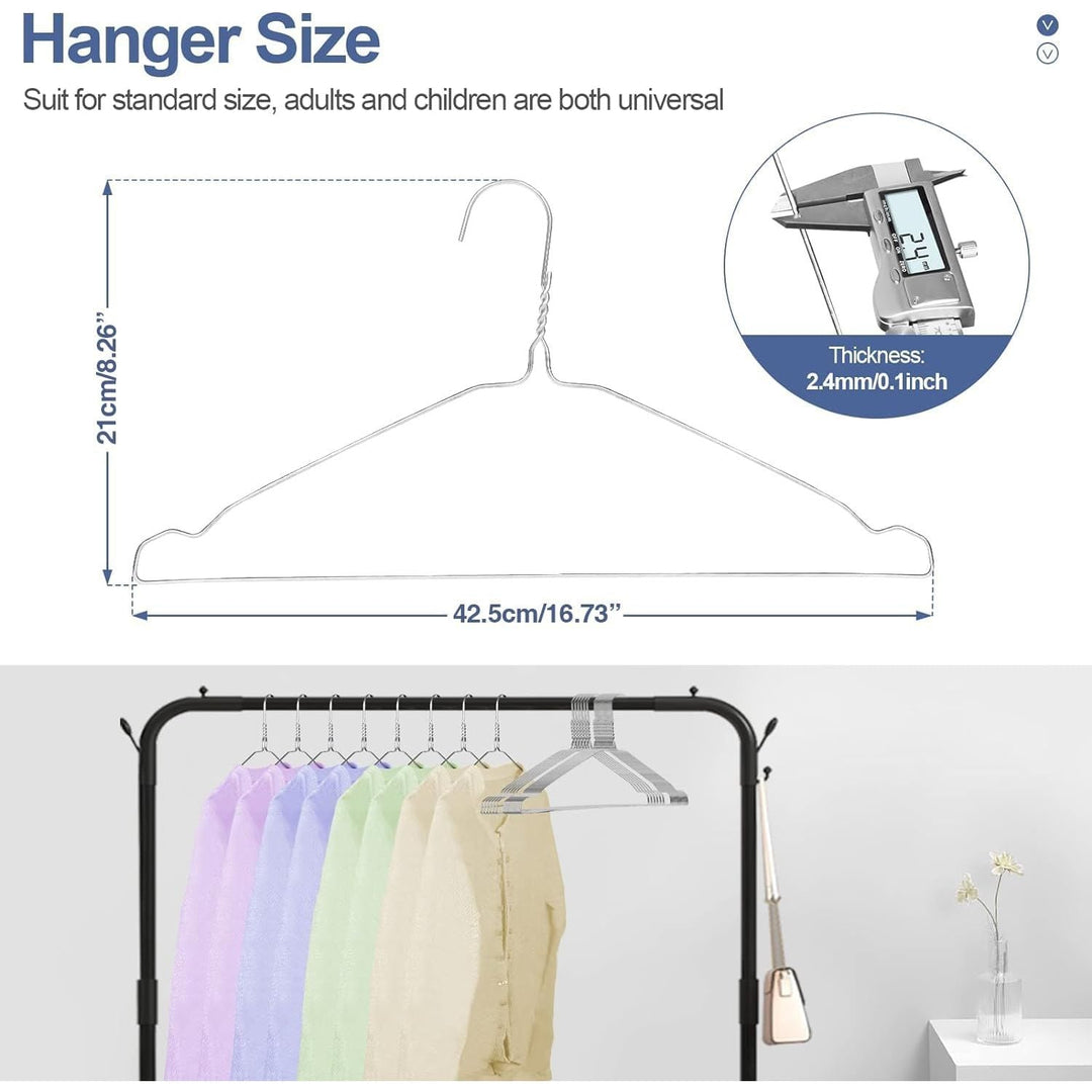 SPECILITE Wire Hangers 50 Pack, Metal Wire Clothes Hanger Bulk for Coats, Space Saving Metal Hangers Non Slip 16.7 Inch Ultra Thin, for Standard Size Suits, Shirts, Pants, Skirts - Just Closeouts Canada Inc.
