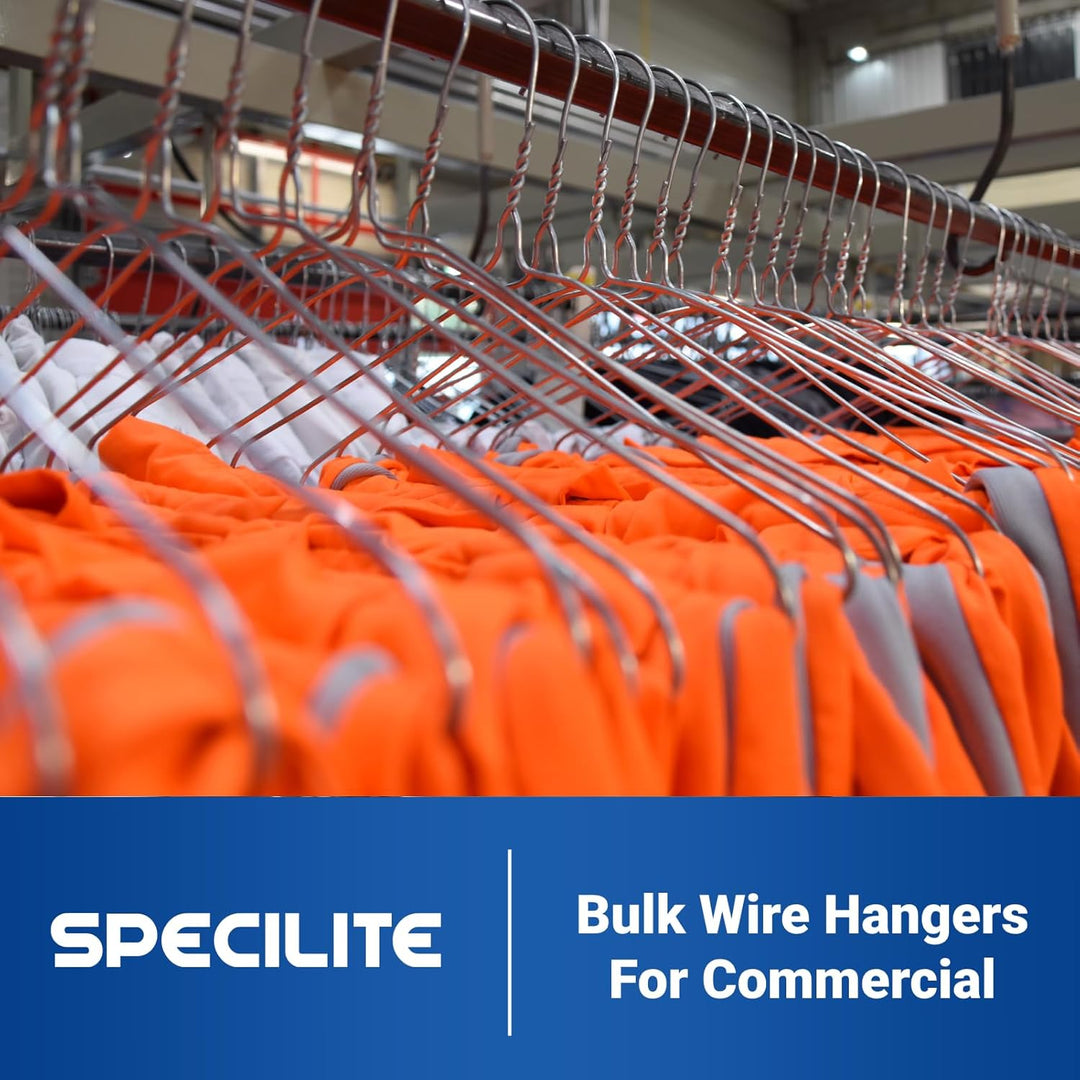 SPECILITE Wire Hangers 50 Pack, Metal Wire Clothes Hanger Bulk for Coats, Space Saving Metal Hangers Non Slip 16.7 Inch Ultra Thin, for Standard Size Suits, Shirts, Pants, Skirts - Just Closeouts Canada Inc.