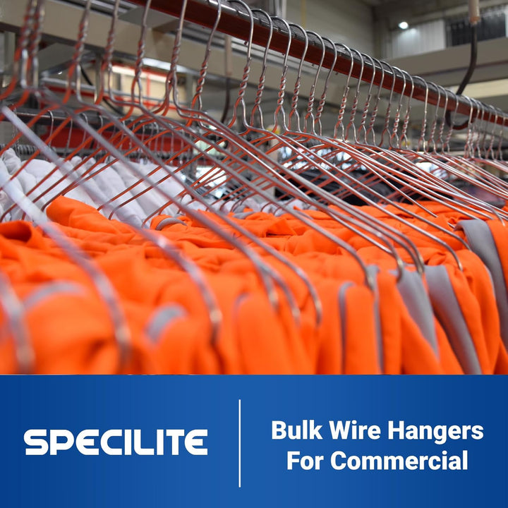 SPECILITE Wire Hangers 50 Pack, Metal Wire Clothes Hanger Bulk for Coats, Space Saving Metal Hangers Non Slip 16.7 Inch Ultra Thin, for Standard Size Suits, Shirts, Pants, Skirts - Just Closeouts Canada Inc.