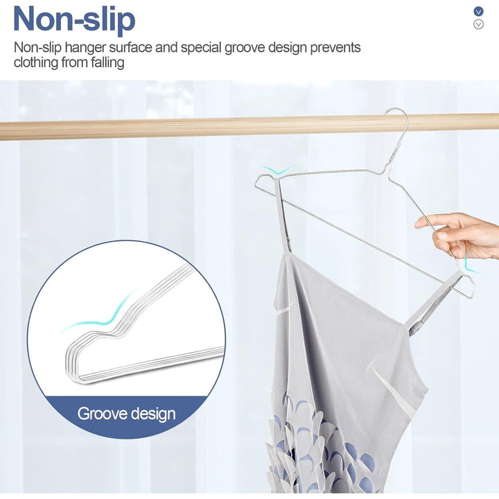 SPECILITE Wire Hangers 50 Pack, Metal Wire Clothes Hanger Bulk for Coats, Space Saving Metal Hangers Non Slip 16.7 Inch Ultra Thin, for Standard Size Suits, Shirts, Pants, Skirts - Just Closeouts Canada Inc.