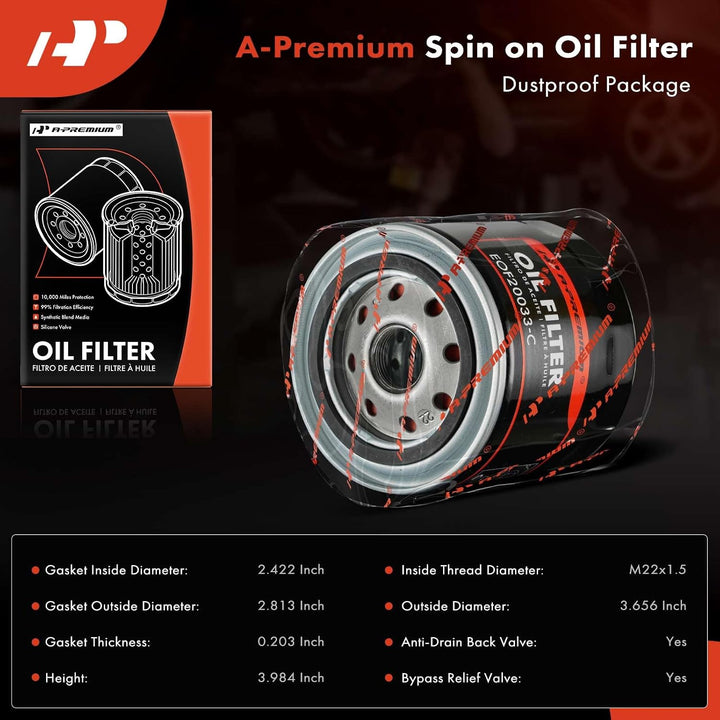 Spin-On Oil Filter – PH2 / 51372 Replacement, M22 × 1.5 - Just Closeouts Canada Inc.