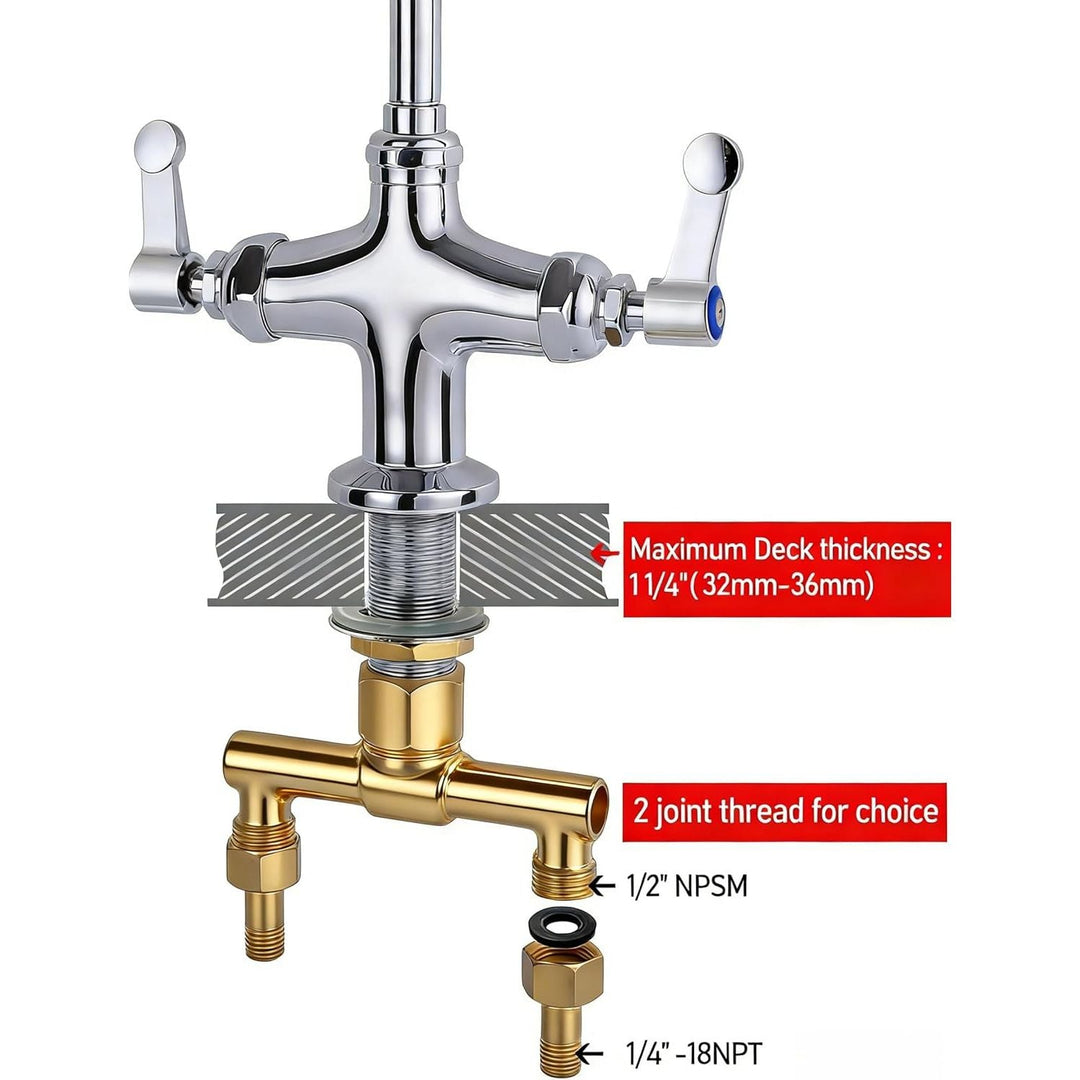 Spray Valve Kitchen Commercial Faucet Pre Rinse Unit with Pot Filling Add On Spout Deck Mount Single Hole Double Handle (MS - 5801BDP) - Just Closeouts Canada Inc.X001YDNMOT