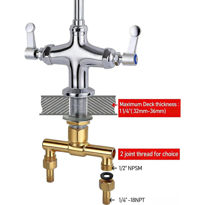 Spray Valve Kitchen Commercial Faucet Pre Rinse Unit with Pot Filling Add On Spout Deck Mount Single Hole Double Handle (MS - 5801BDP) - Just Closeouts Canada Inc.X001YDNMOT