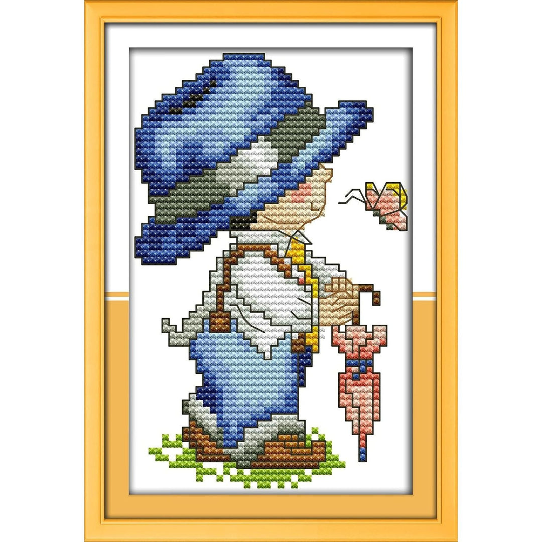 Spring Child Stamped Cross-Stitch Kit, 11-Count, 5.5 x 8.3 in - Just Closeouts Canada Inc.X004E0CBZ5