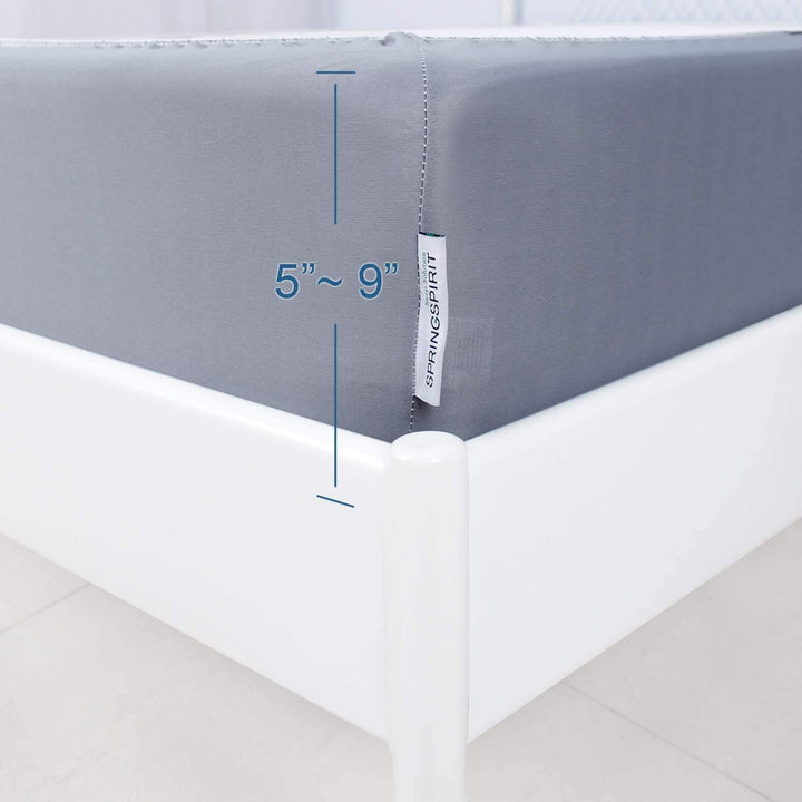 SPRINGSPIRIT Alternates for Bed Skirt Double, Box Spring Cover Full Size with Smooth and Elastic Woven Material, Wrinkle & Fading Resistant, Washable, Dustproof, Grey - Just Closeouts Canada Inc.