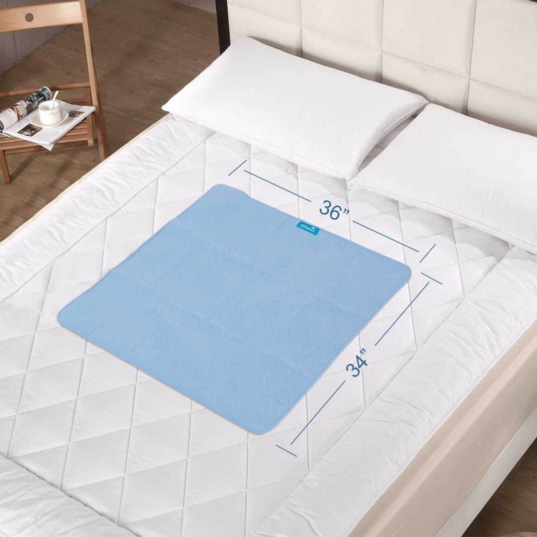 SPRINGSPIRIT Washable Bed Pads for Incontinence 34'' x 36'' (4 Pack), Absorbent Waterproof Bed Pads with Non - Slip Back for Adults, Kids, Blue - Just Closeouts Canada Inc.