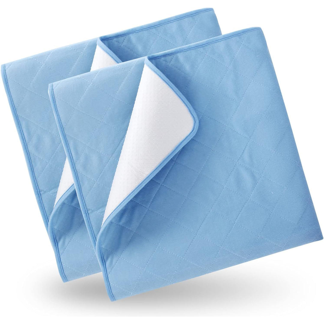 SPRINGSPIRIT Washable Bed Pads for Incontinence 34'' x 52'' (2 Pack), Absorbent Waterproof Bed Pads with Non - Slip Back for Adults, Kids, Women or Pets, Blue - Just Closeouts Canada Inc.