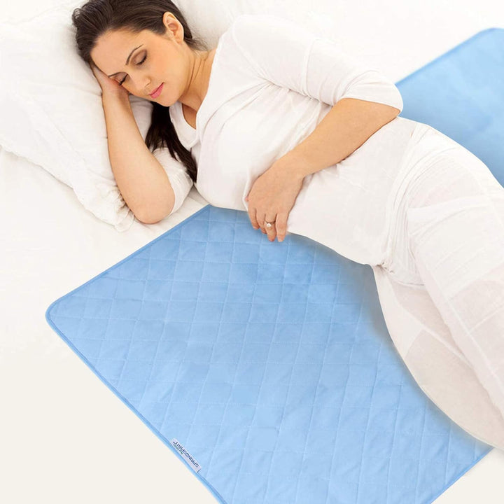 SPRINGSPIRIT Washable Bed Pads for Incontinence 34'' x 52'' (2 Pack), Absorbent Waterproof Bed Pads with Non - Slip Back for Adults, Kids, Women or Pets, Blue - Just Closeouts Canada Inc.