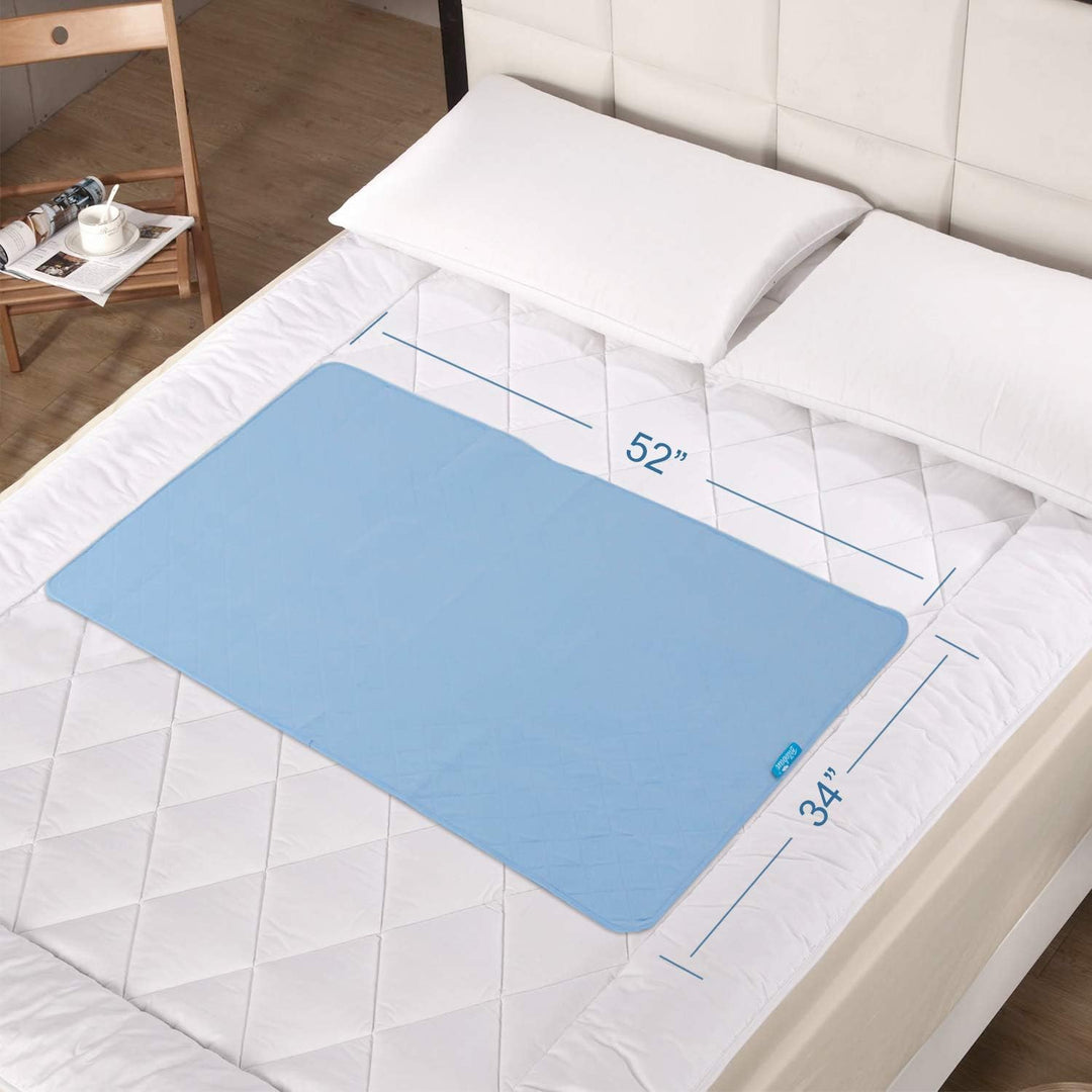 SPRINGSPIRIT Washable Bed Pads for Incontinence 34'' x 52'' (2 Pack), Absorbent Waterproof Bed Pads with Non - Slip Back for Adults, Kids, Women or Pets, Blue - Just Closeouts Canada Inc.