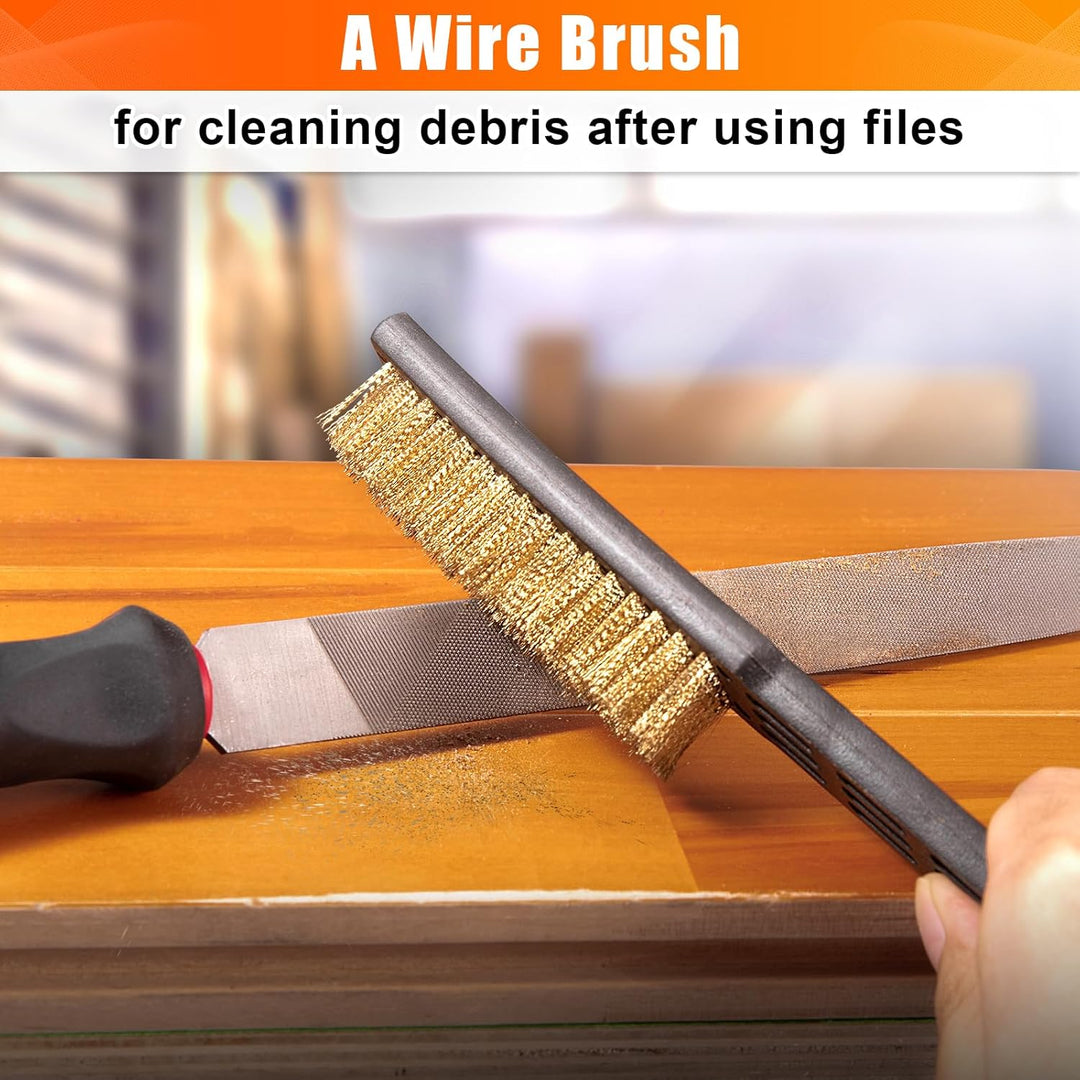 Spurtar 18pcs Metal File Set 4pcs Long Metal File 12pcs Needle File with Wire Brush T12 for Wood Steel Aluminum Copper Jewelry Ceramic Glass Plastic DIY Gadget for Men - Just Closeouts Canada Inc.