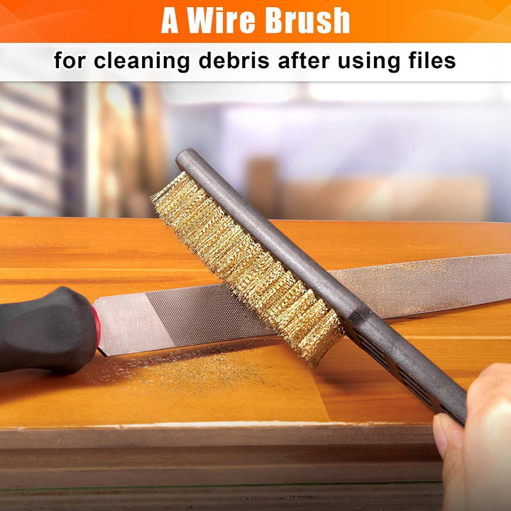 Spurtar 18pcs Metal File Set 4pcs Long Metal File 12pcs Needle File with Wire Brush T12 for Wood Steel Aluminum Copper Jewelry Ceramic Glass Plastic DIY Gadget for Men - Just Closeouts Canada Inc.