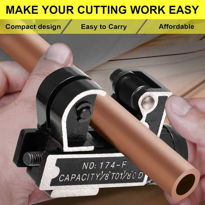 Spurtar Mini Pipe Cutter Tool 1/8 to 1 - 1/8 inch (3 - 28mm) Tube Cutter for Copper Brass and Aluminum Tube Pipe for Plumbing, HVAC Work, Automotive Repairs, DIY Projects - Just Closeouts Canada Inc.