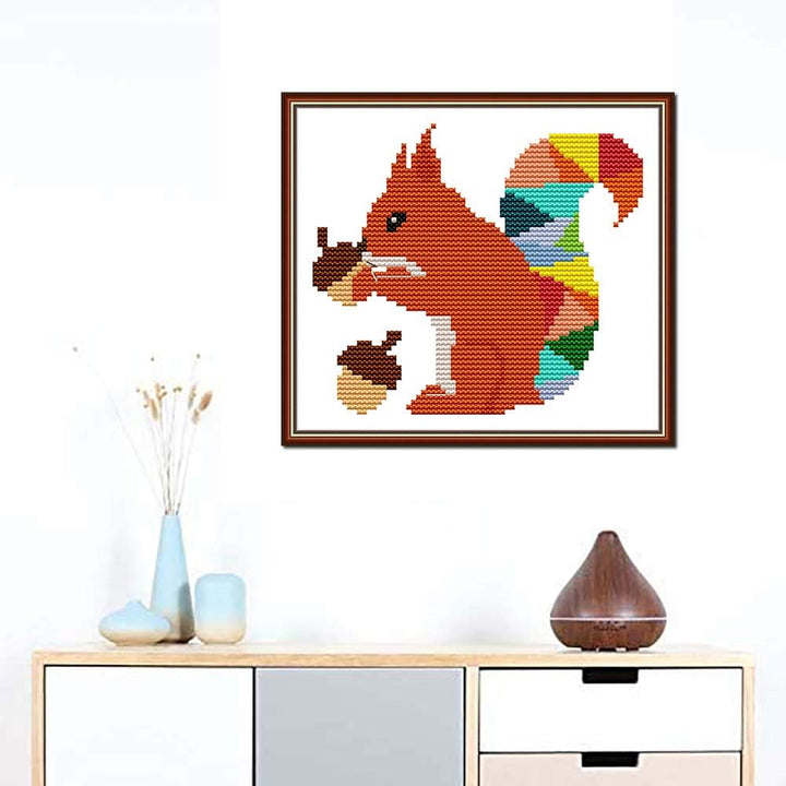 Colourful Squirrel artwork displayed; frame not included