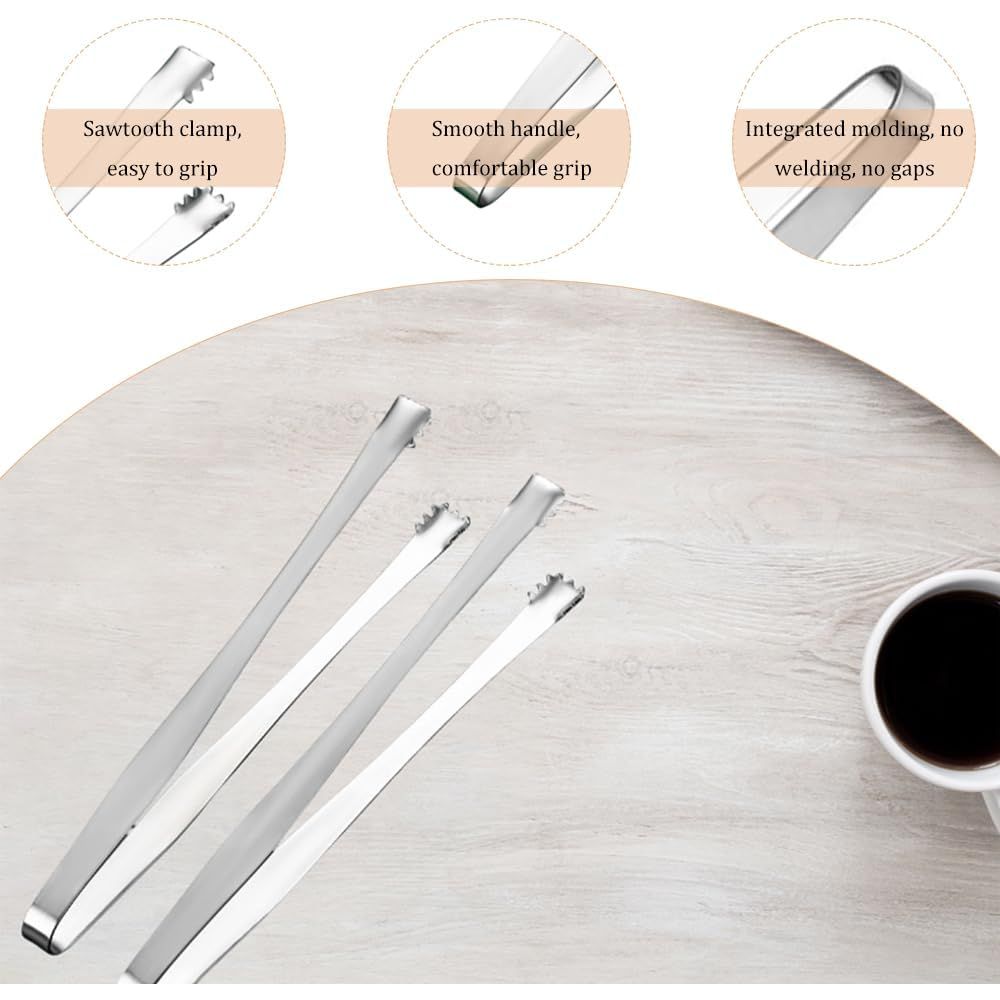 Stainless-Steel Ice and Food Tongs, 6-Inch, 2-Pack - Just Closeouts Canada Inc.X004KTN0IH