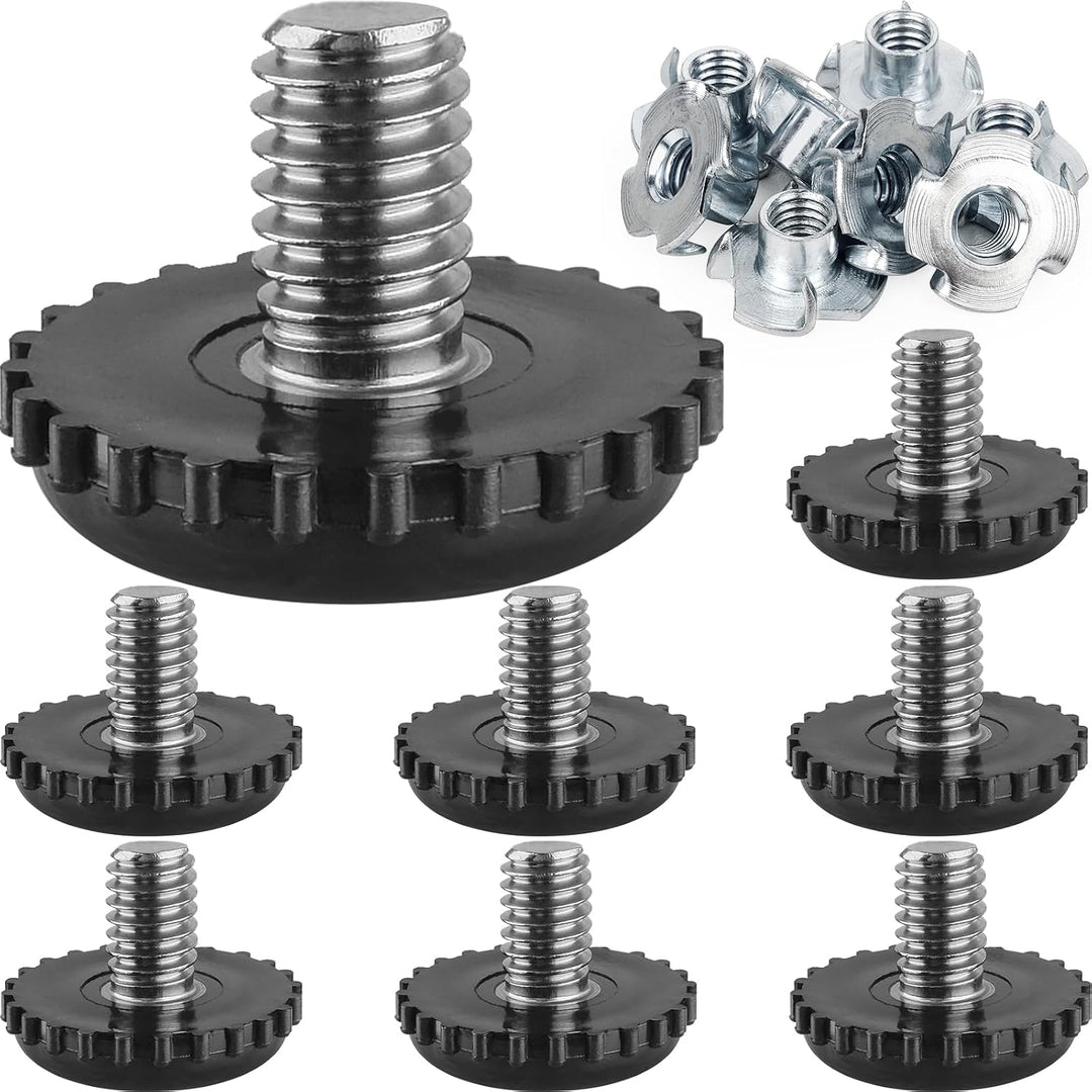 Stainless Steel Screw Furniture Leveling Feet 5/16-18 Screw in Threaded Furniture Levelers Adjustable Table Chair Levelers Feet Glides for Chairs Tables Cabinet Patio Furniture- 8 Pack - Just Closeouts Canada Inc.