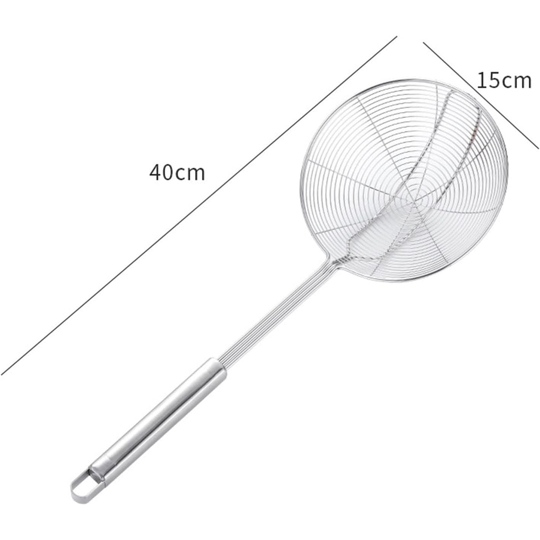 Stainless Steel Spider Skimmer, Set of 2 Professional Kitchen Pasta Strainer Spoon with Long Handle (L17 x D7.5 and L15.7 x D6) - Just Closeouts Canada Inc.