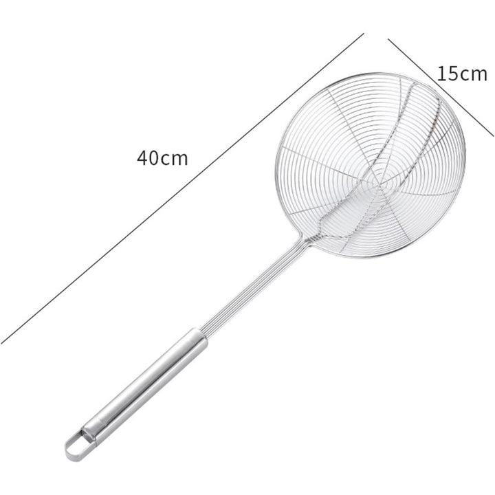 Stainless Steel Spider Skimmer, Set of 2 Professional Kitchen Pasta Strainer Spoon with Long Handle (L17 x D7.5 and L15.7 x D6) - Just Closeouts Canada Inc.
