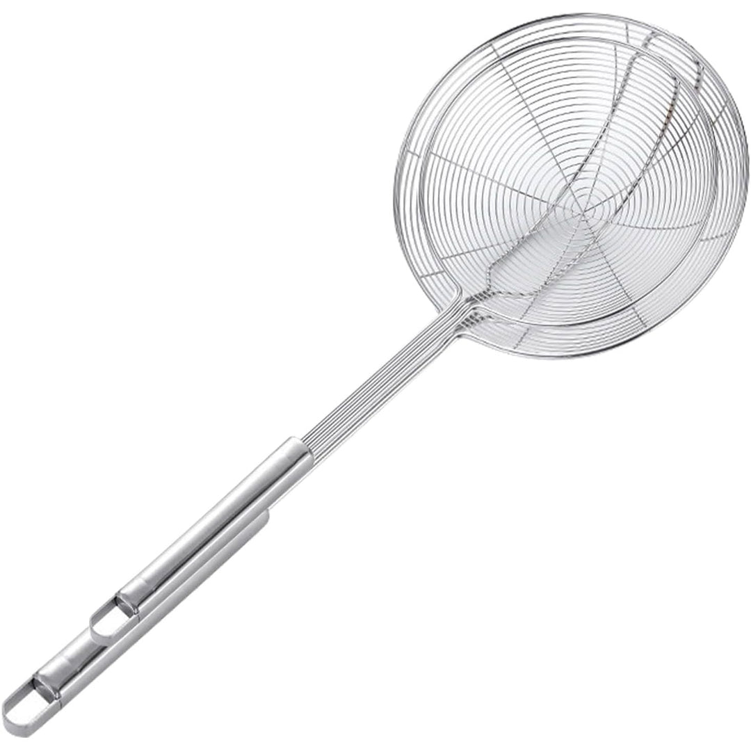Stainless Steel Spider Skimmer, Set of 2 Professional Kitchen Pasta Strainer Spoon with Long Handle (L17 x D7.5 and L15.7 x D6) - Just Closeouts Canada Inc.