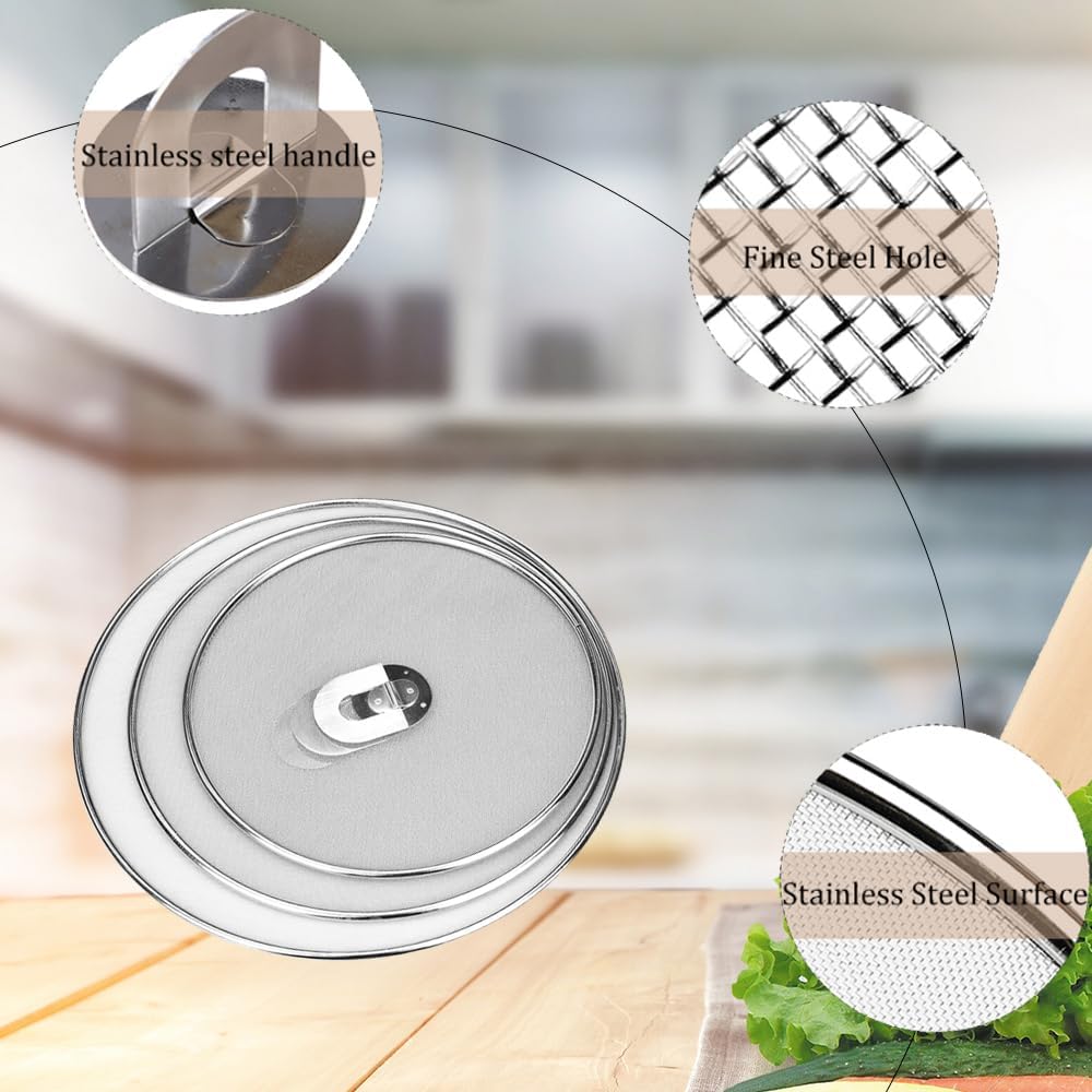 Stainless-Steel Splatter Screens, 3 Sizes, 3-Piece Set - Just Closeouts Canada Inc.X004KT9F95