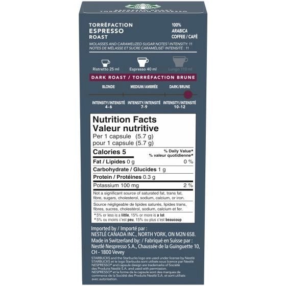 Starbucks® Espresso Dark Roast Capsules for Nespresso, 10ct - Just Closeouts Canada Inc.7613038175720