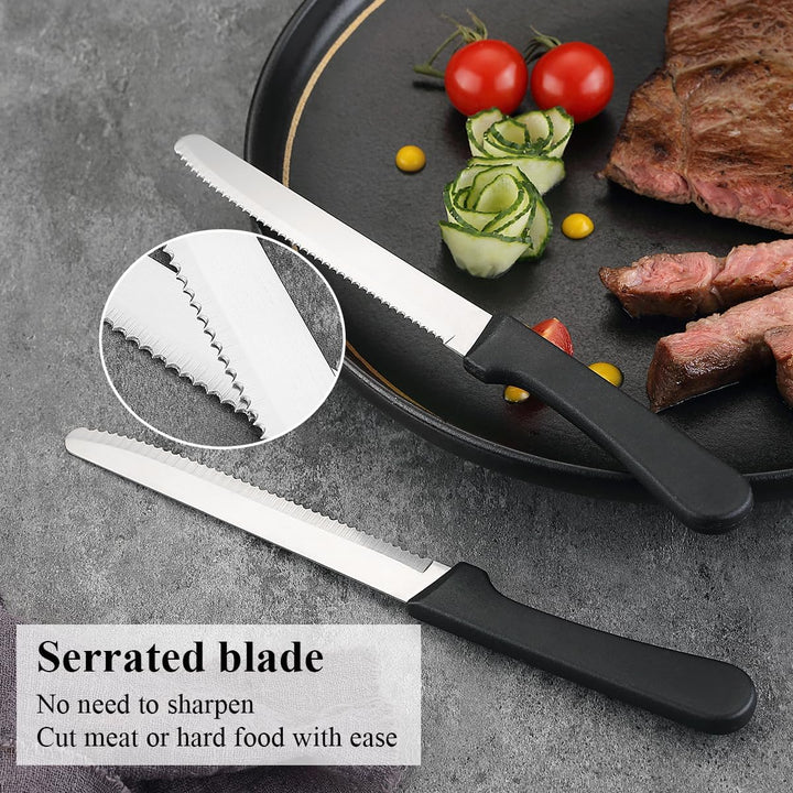 Steak Knives Set of 12, Stainless Steel Steak Knife Set, Serrated Steak Knives, Gifts for Home, Restaurant, Parties, Wedding, Camping, Outdoor - Just Closeouts Canada Inc.