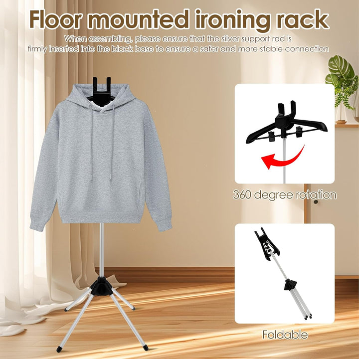 Steamer Stand for Clothes, Steamer Rack for Clothes, Adjustable Garment Hanger for Steaming Clothes Handheld Garment Steamer Rack w Ironing Gloves Hair Remover Steam Iron Stand Steamer Hanger Standing - Just Closeouts Canada Inc.