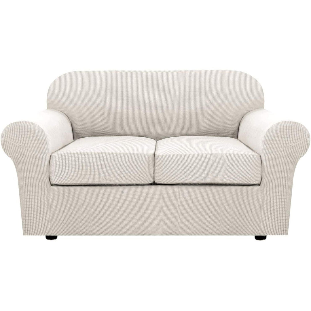Stretch Loveseat Cover Set, Ivory, 3 Pieces, 58–70 in - Just Closeouts Canada Inc.