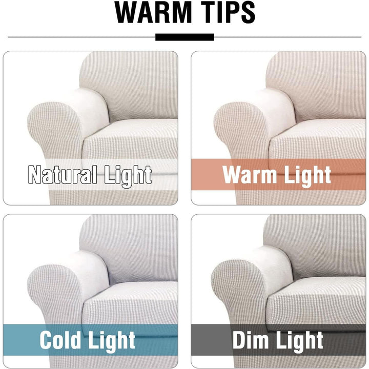 Stretch Loveseat Cover Set, Ivory, 3 Pieces, 58–70 in - Just Closeouts Canada Inc.