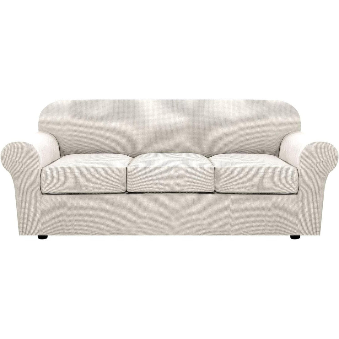 Stretch Sofa Cover Set, Ivory, 4 Pieces, 72–88 in - Just Closeouts Canada Inc.