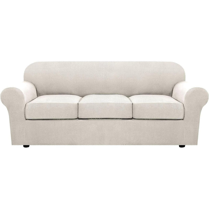 Stretch Sofa Cover Set, Ivory, 4 Pieces, 72–88 in - Just Closeouts Canada Inc.