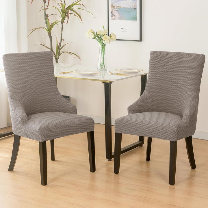 Stretch Wingback Dining Chair Covers, Khaki, 4-Pack - Just Closeouts Canada Inc.